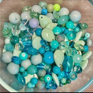 Assorted Blue and Green Beads